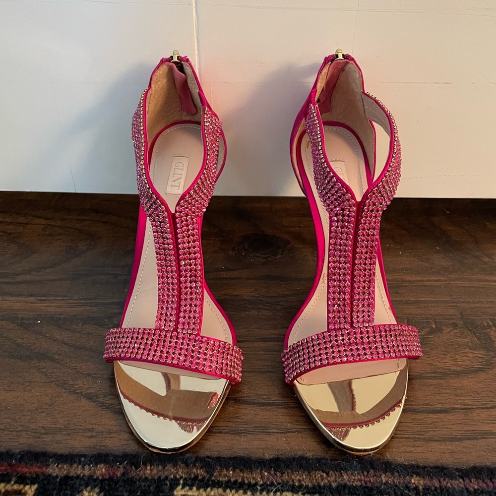 Glint hot pink glitzy stilettos